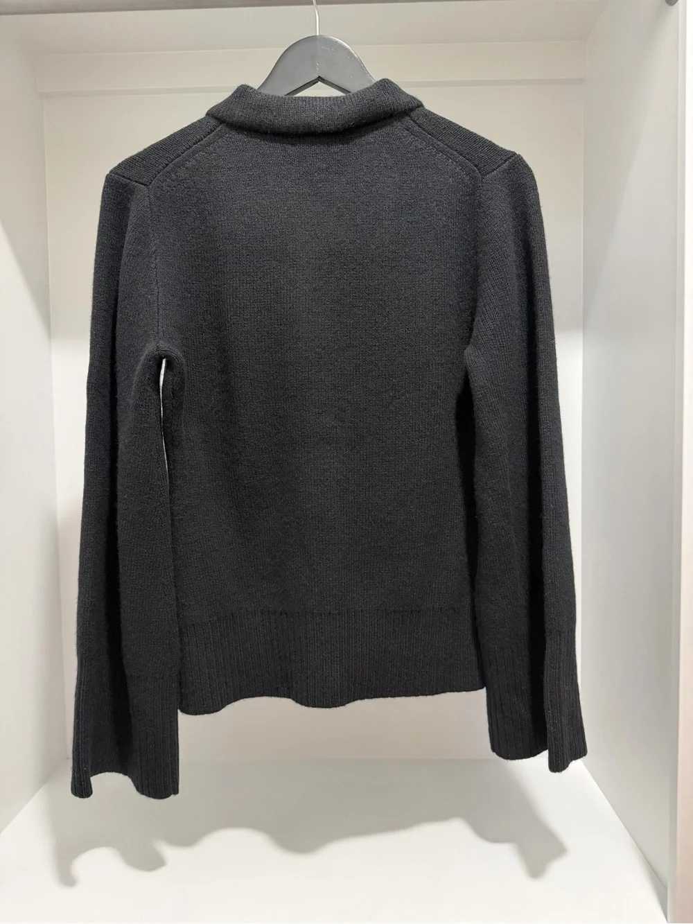 NEW J. Crew Black Milano-stitch cinched-waist cardigan embellished buttons CO602
